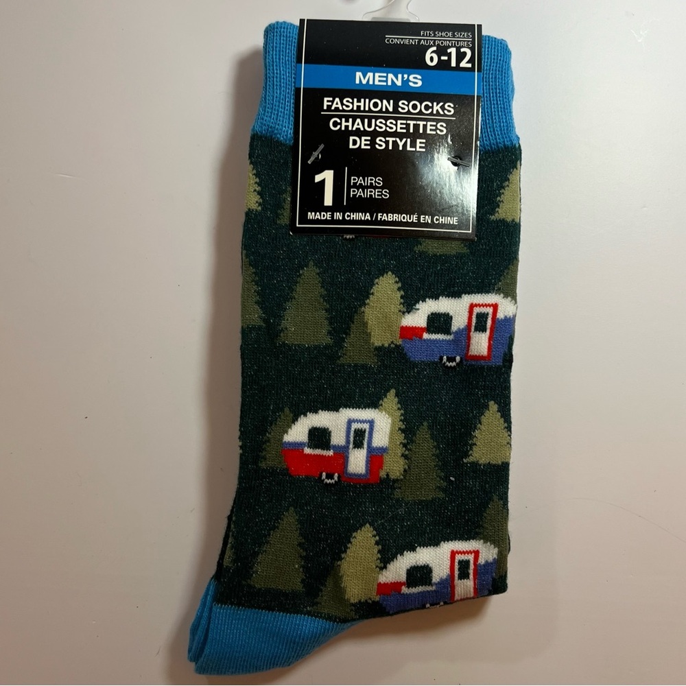 🆕Men’s Fashion Socks – Camper & Forest Design (Size 6–12)